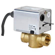 Motorický ventil s pomocnými kontakty a vratnou pružinou, dvoucestný