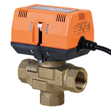 Motorický ventil s přepínacím kontaktem, třícestný