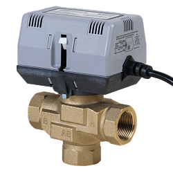 Motorický ventil se spínacím kontaktem, třícestný