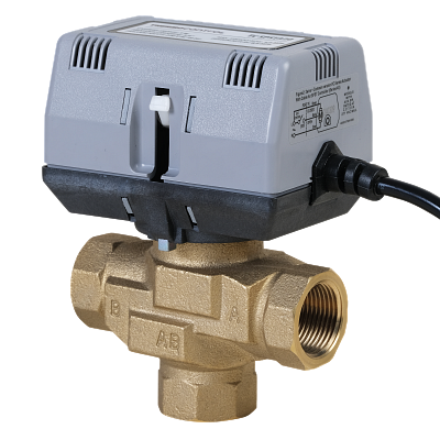 Motorický ventil se spínacím kontaktem, třícestný